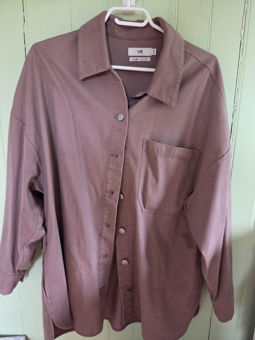twik Mauve Oversized Jean Shacket - Picture 1 of 1